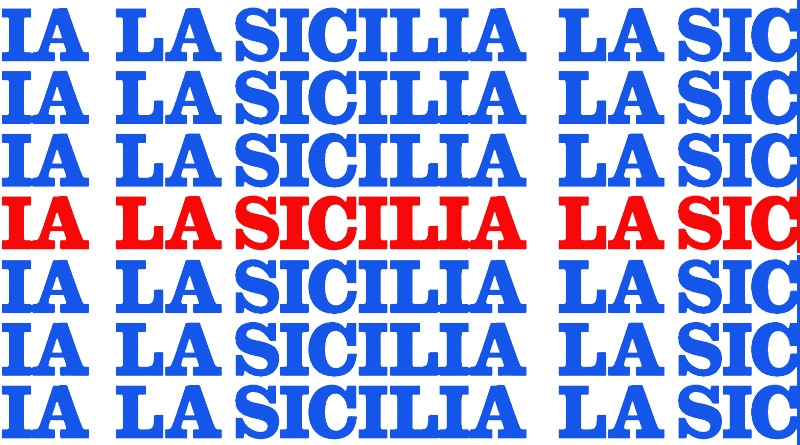 logo la sicilia rosso blu